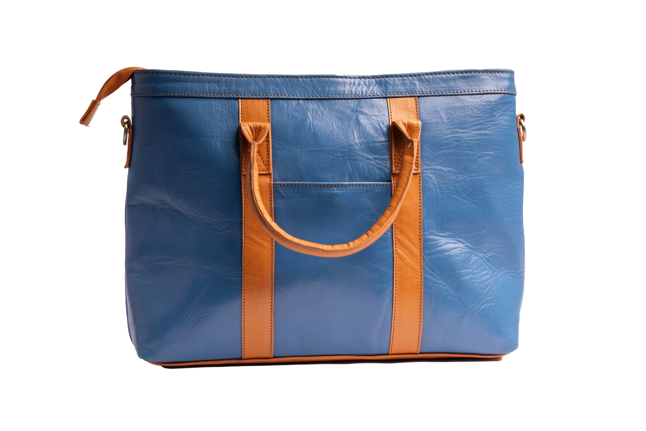 Dark Green Leather Tote Bag